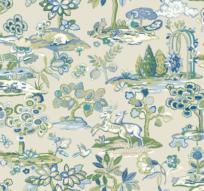 product image for Kingswood Wallpaper in Blue/Green from the Handpainted Traditionals Collection by York Wallcoverings 37