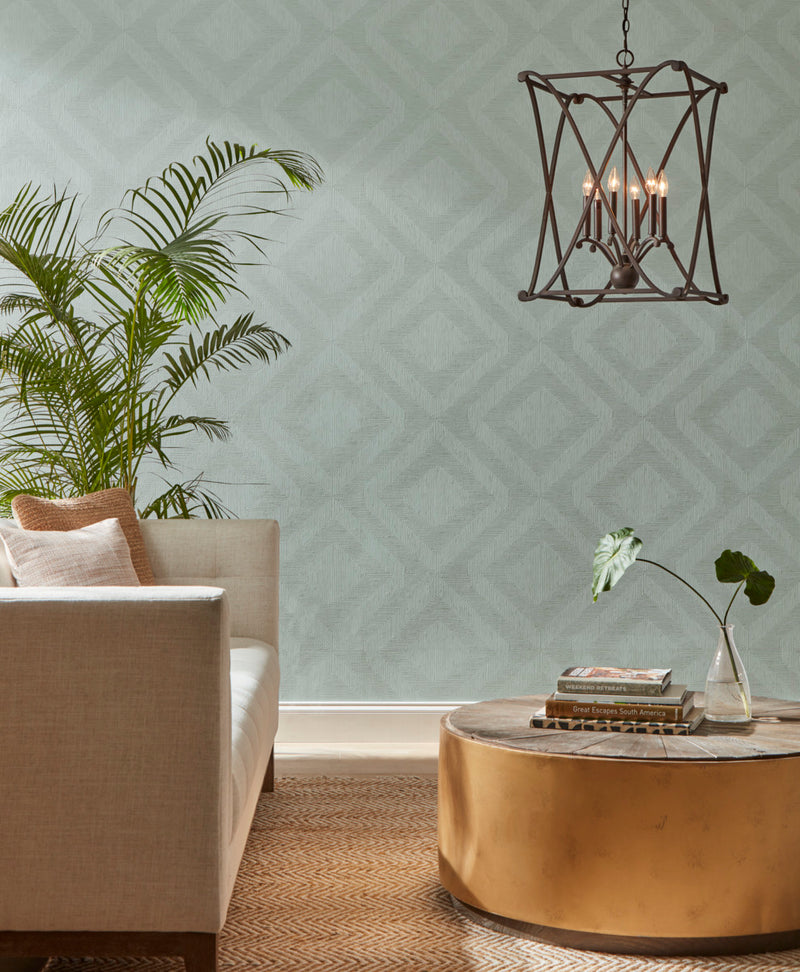 media image for Diamond Channel Wallpaper in Green from the Handpainted Traditionals Collection by York Wallcoverings 25
