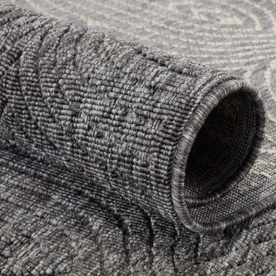 product image for Tajiri Ekon Indoor/Outdoor Dark Gray Rug by Nikki Chu 5 65