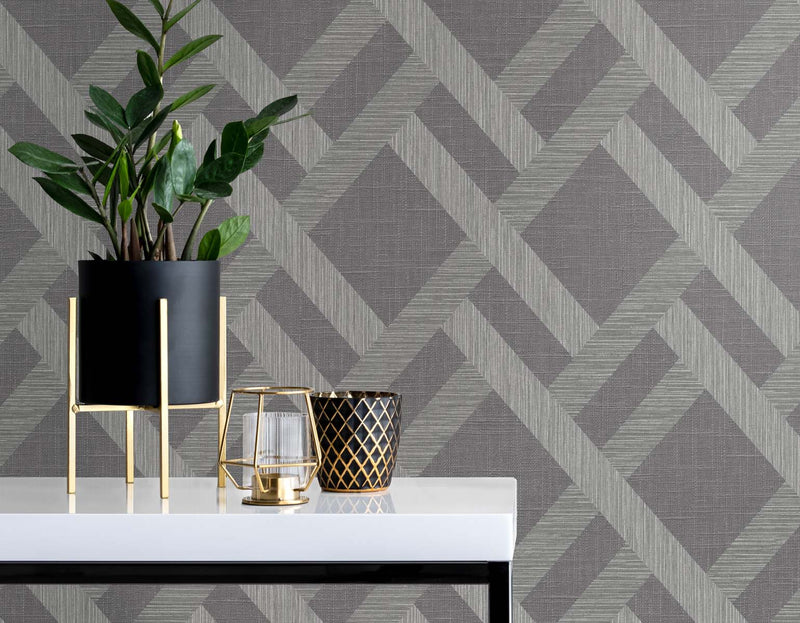 media image for Linen Trellis Ash Wallpaper from the Even More Textures Collection by Seabrook 21