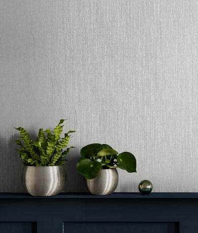 product image for Vertical Stria Metallic Silver Wallpaper from the Even More Textures Collection by Seabrook 38