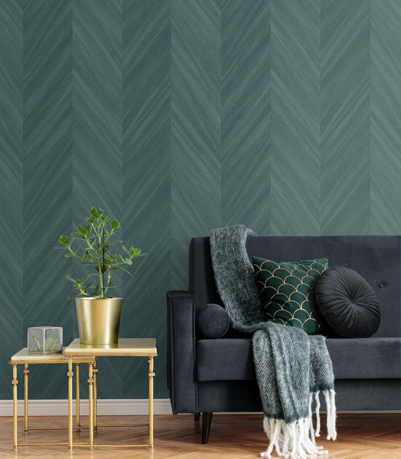 media image for Chevron Wood Wintergreen Wallpaper from the Even More Textures Collection by Seabrook 226