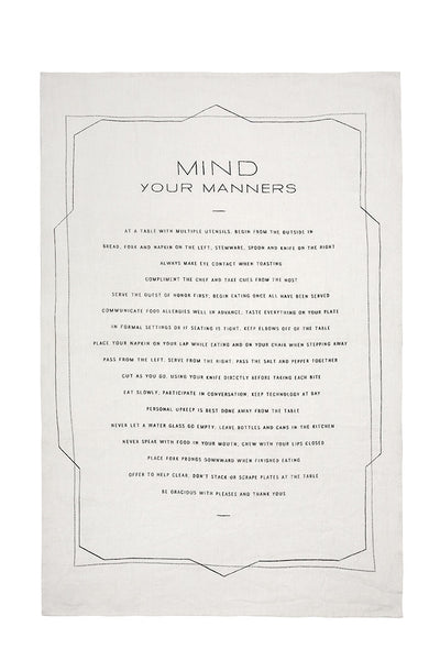 product image for Mind Your Manners Tea Towel design by Sir/Madam 69