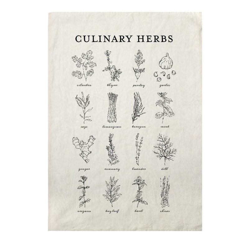 media image for Culinary Herbs Tea Towel1 279