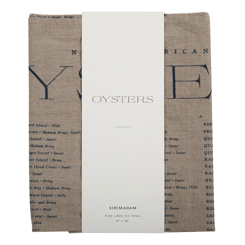 media image for Oyster List Tea Towel design by Sir/Madam 213