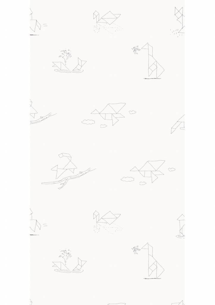 media image for Tangram Animal Sketches Kids Wallpaper by KEK Amsterdam 293