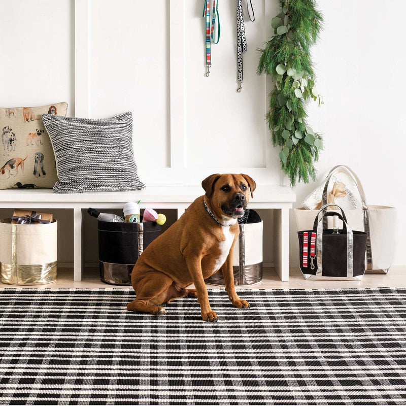 media image for tattersall black indoor outdoor rug by annie selke da982 1014 3 290