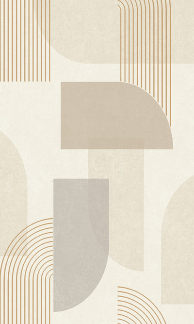 product image of Abstract Shapes Geometric Wallpaper in Taupe by Walls Republic 557