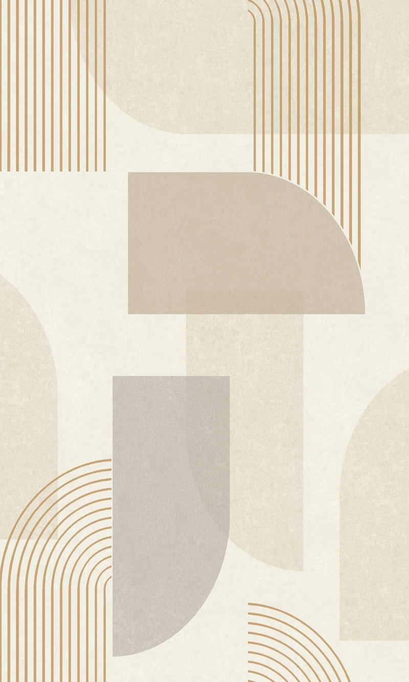 media image for Abstract Shapes Geometric Wallpaper in Taupe by Walls Republic 214