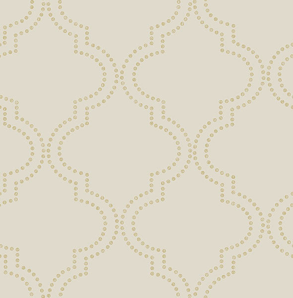 media image for Tetra Beige Quatrefoil Wallpaper from the Symetrie Collection by Brewster Home Fashions 262