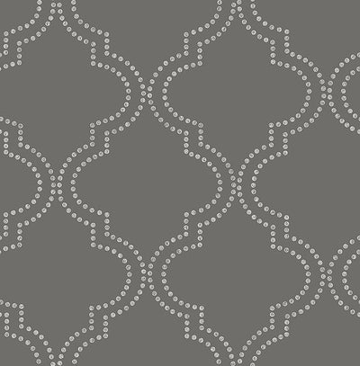 product image for Tetra Charcoal Quatrefoil Wallpaper from the Symetrie Collection by Brewster Home Fashions 33