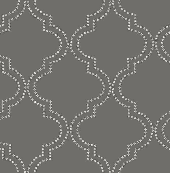 media image for Tetra Charcoal Quatrefoil Wallpaper from the Symetrie Collection by Brewster Home Fashions 230