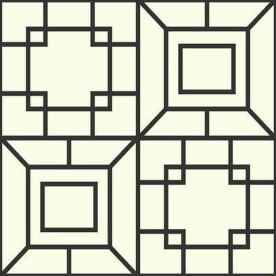 product image for Theorem Geometric Wallpaper in Black and White by Ashford House for York Wallcoverings 60