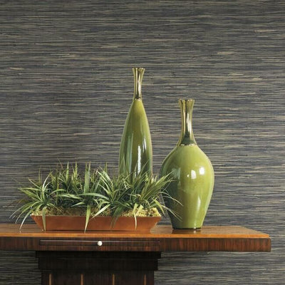 product image for Threaded Jute Wallpaper in Navy from the Traveler Collection by Ronald Redding 8