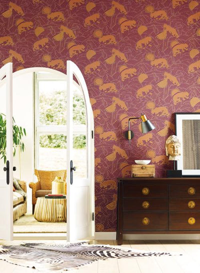 product image for Tibetan Tigers Wallpaper from the Tea Garden Collection by Ronald Redding for York Wallcoverings 72