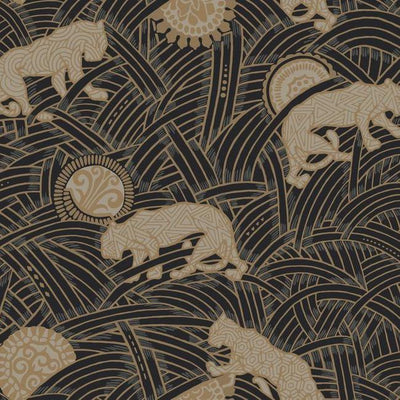 product image for Tibetan Tigers Wallpaper in Gold, Black, and Taupe from the Tea Garden Collection by Ronald Redding for York Wallcoverings 83