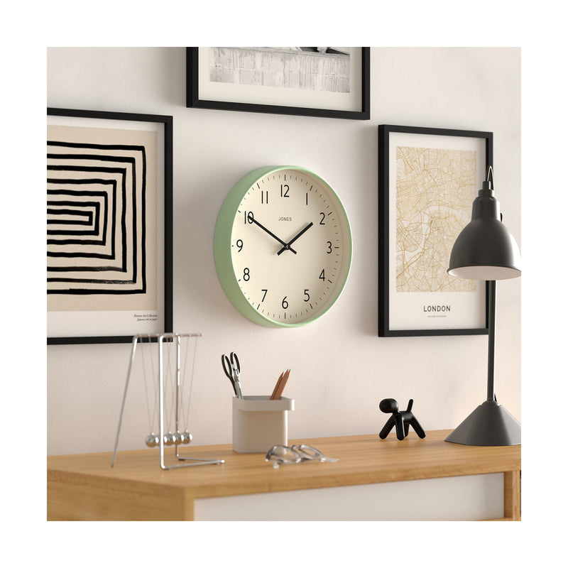 media image for Jones Studio Wall Clock in Neo Mint 289