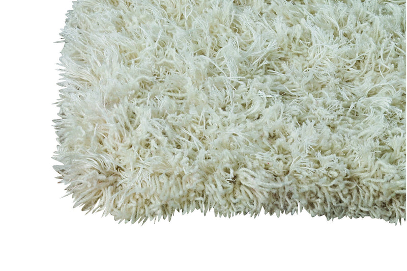 media image for Tokyo Collection Hand Knotted Shaggy Wool and Linen Area Rug in White design by Mat the Basics 253