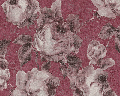 product image of sample traditional floral wallpaper in reds and grey design by bd wall 1 572