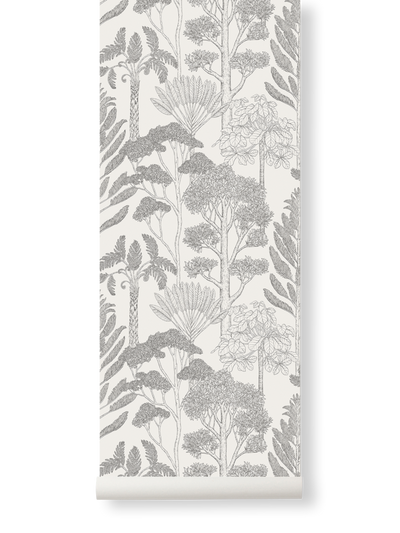 product image of Trees Wallpaper in Off-White by Katie Scott for Ferm Living 579