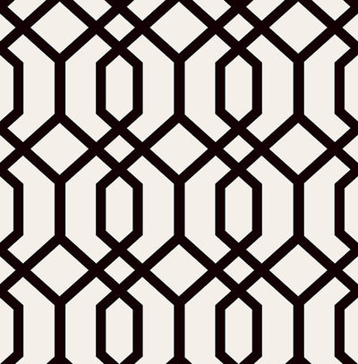 product image for Trellis Black Montauk Wallpaper from the Essentials Collection by Brewster Home Fashions 90