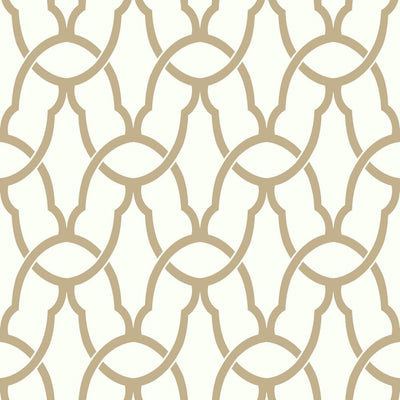 product image for Trellis Peel & Stick Wallpaper in Gold by RoomMates for York Wallcoverings 7