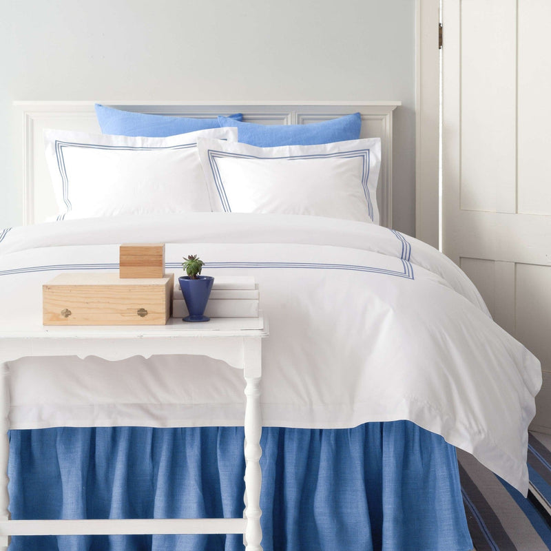 media image for trio french blue duvet cover by annie selke trfbdcq 3 214