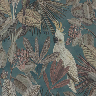 product image of Tropical Paradise Wallpaper in Dark Blue by Walls Republic 534