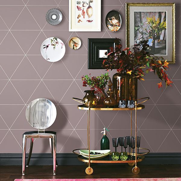 media image for Twilight Geometric Wallpaper in Purple from the Moonlight Collection by Brewster Home Fashions 256
