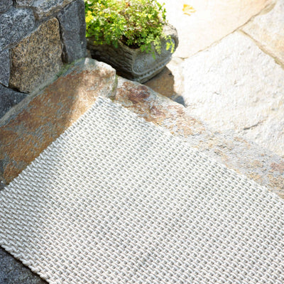 product image for two tone rope platinum white indoor outdoor rug by annie selke da410 2518 4 45
