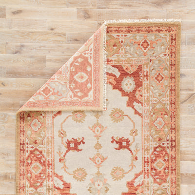 product image for Azra Hand-Knotted Floral Red & Tan Area Rug 89