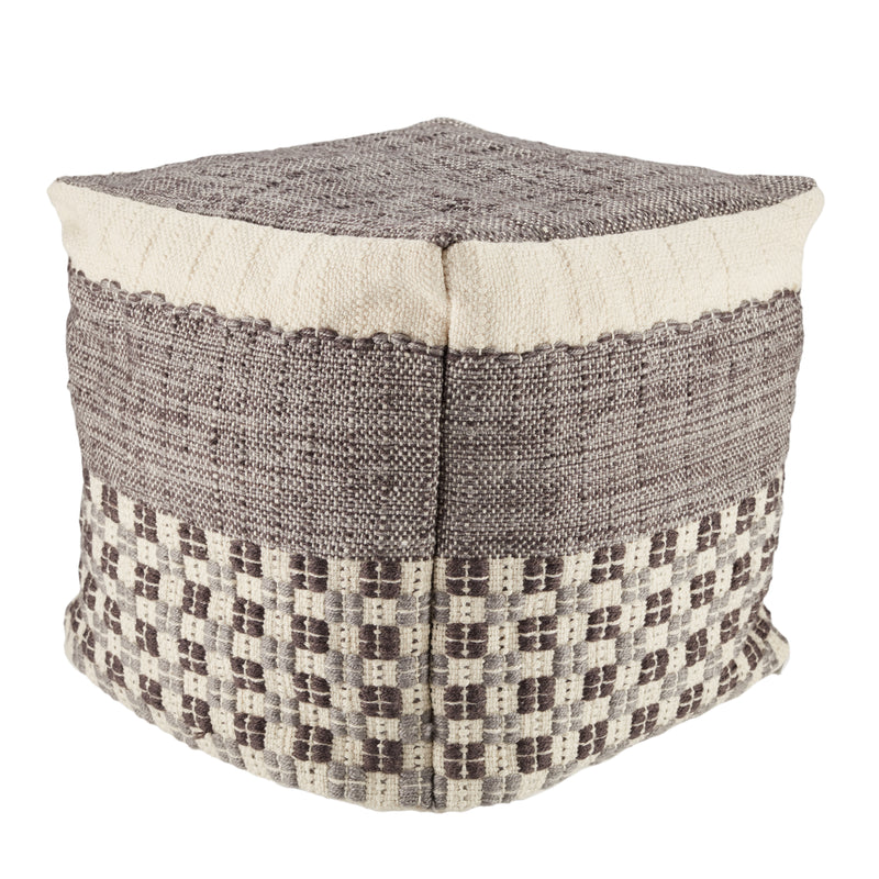 media image for seaton indoor outdoor geometric pouf in gray cream by jaipur living 1 29