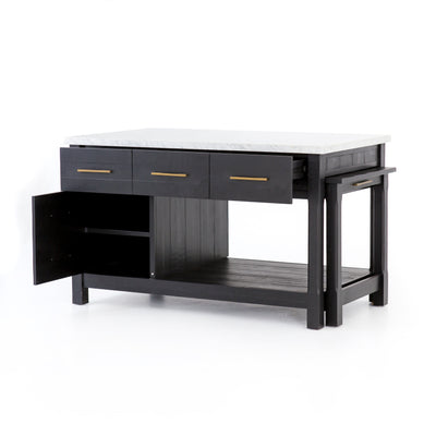 product image for Ian Kitchen Island In Black Acacia 70