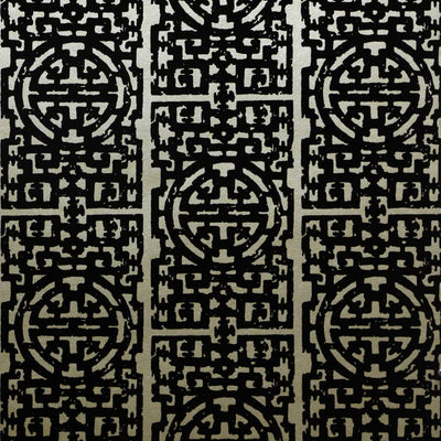 product image of Zodiac Velvet Flock Wallpaper in Black/Champagne by Burke Decor 526