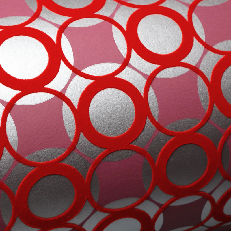 media image for Circles Wallpaper in Scarlet by Burke Decor 287