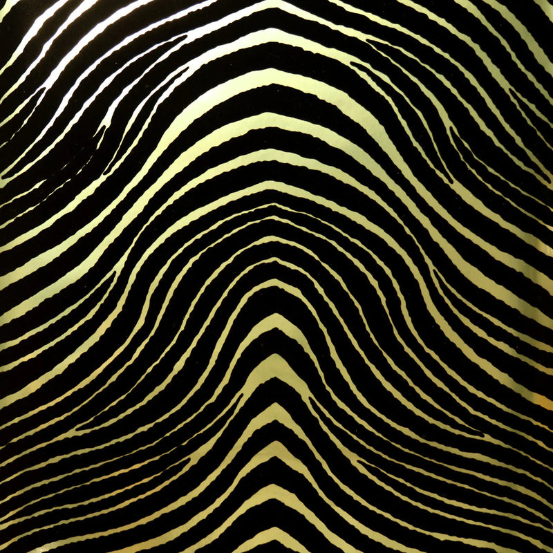 media image for Zebra Stripes Velvet Flock Wallpaper in Black/Gold by Burke Decor 249
