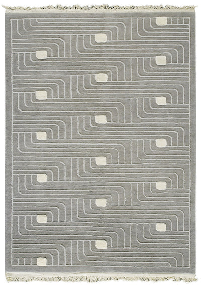 product image for Verona Collection Hand Woven Wool and Viscose Area Rug in Grey design by Mat the Basics 29