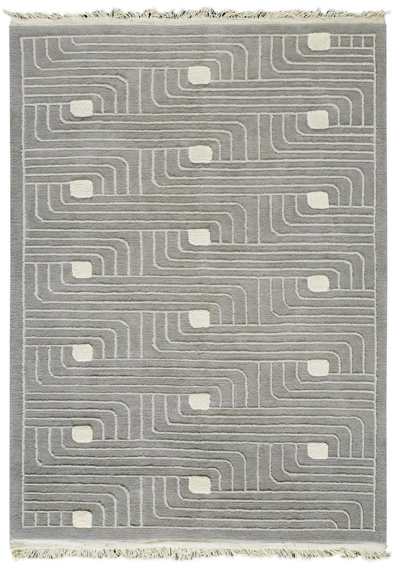 media image for Verona Collection Hand Woven Wool and Viscose Area Rug in Grey design by Mat the Basics 236
