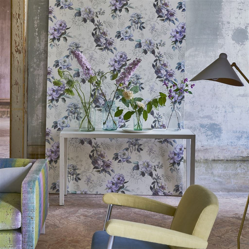 media image for Victorine Wallpaper in Vanilla from the Mandora Collection by Designers Guild 296