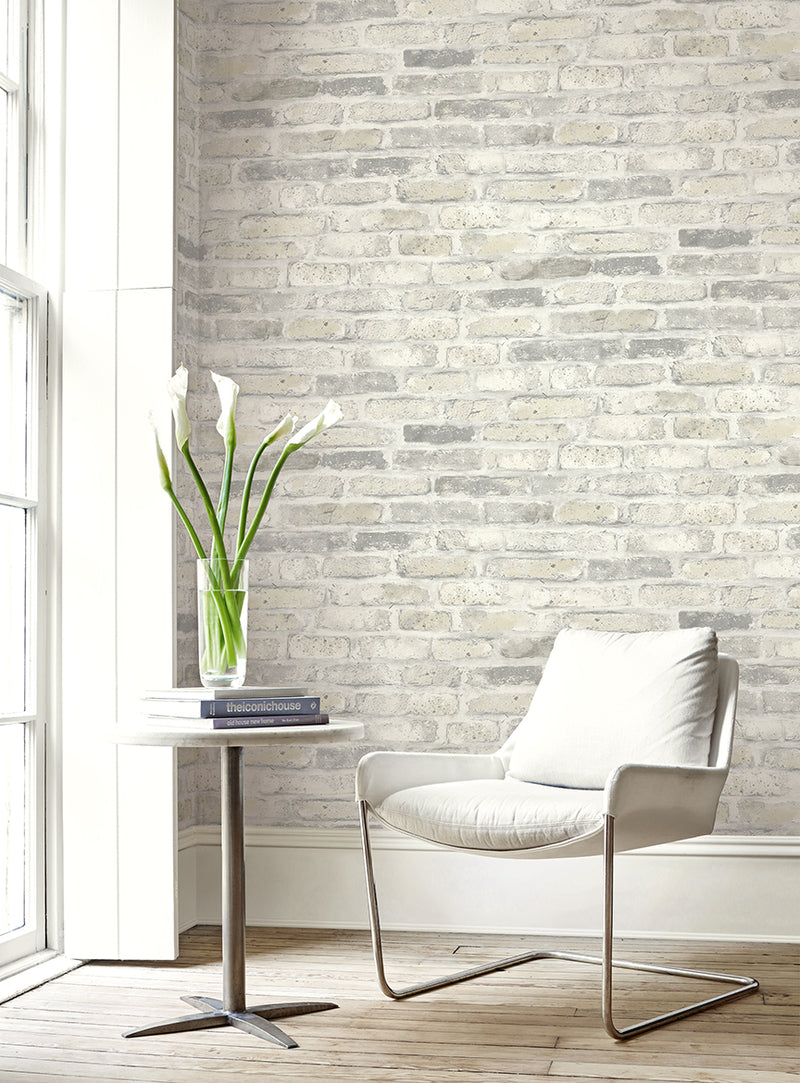 media image for Vintage Brick Wallpaper in Soft Neutral from the Vintage Home 2 Collection by Wallquest 261