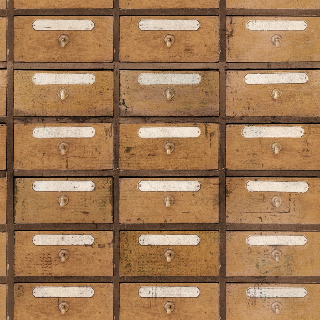 Shop Sample Vintage Pharmacy Wallpaper in Brown and White from the