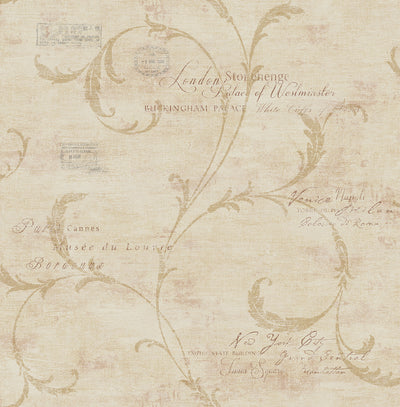 product image of Vintage Scroll Wallpaper in Sienna from the Vintage Home 2 Collection by Wallquest 575