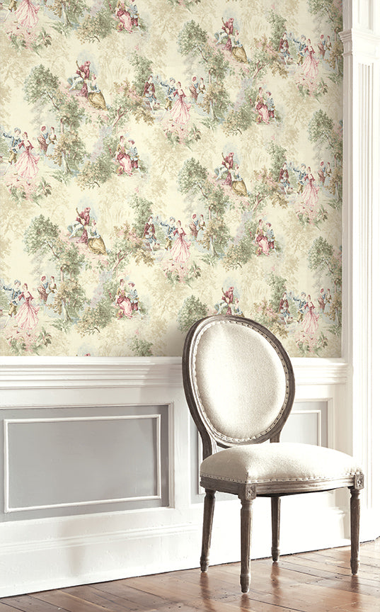 media image for Vintage Toile Wallpaper from the Vintage Home 2 Collection by Wallquest 229