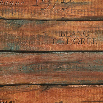 product image of Vintage Wine Crate Wallpaper in Teak from the Precious Elements Collection by Burke Decor 532