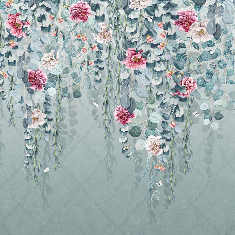 media image for Eucalyptus Aqua/Pink Wallpaper from the Empyrea Collection by Osborne & Little 283