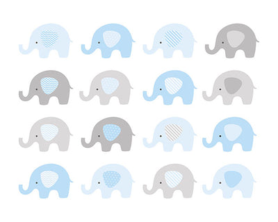 product image for Baby Blue Elephant Wall Mural 33