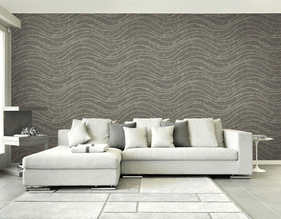 product image for Waves Effect Wallpaper in Grey & Beige 6