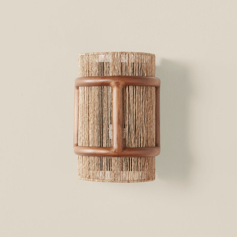 media image for wood jute sconce by woven wjws na 1 243