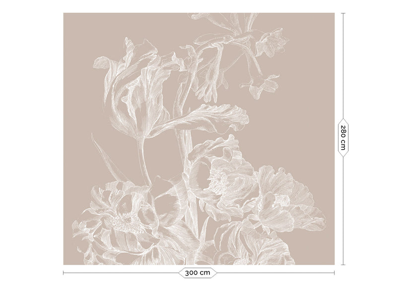 media image for Engraved Flowers Sand No. 1 Wallpaper by KEK Amsterdam 269