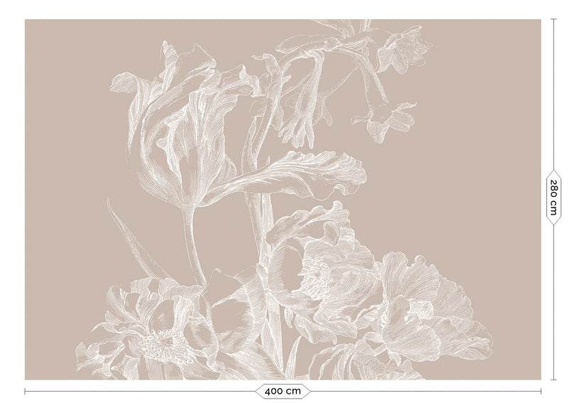 media image for Engraved Flowers Sand No. 1 Wallpaper by KEK Amsterdam 236